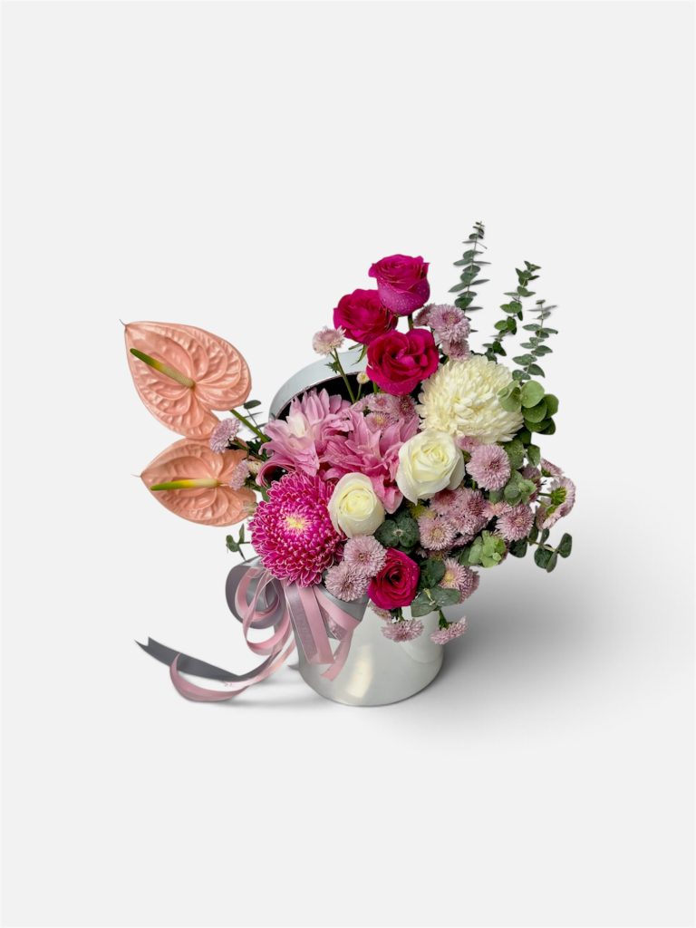 Pink Lilly & Rose Flower Box