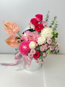 Pink Lilly & Rose Flower Box
